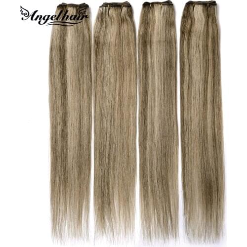 Angelhair Natural 100% Human Hair Extensions Straight STW Bundles Double Drawn Brazilian 22 Inches 55cm 80g
