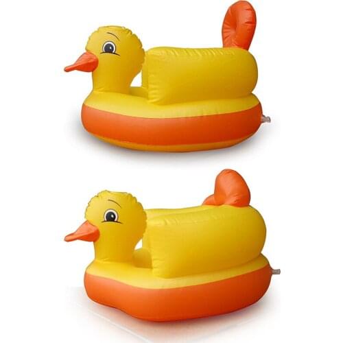 PVC automatic inflatable duck baby learning seat, inflatable little yellow duck baby learning seat
