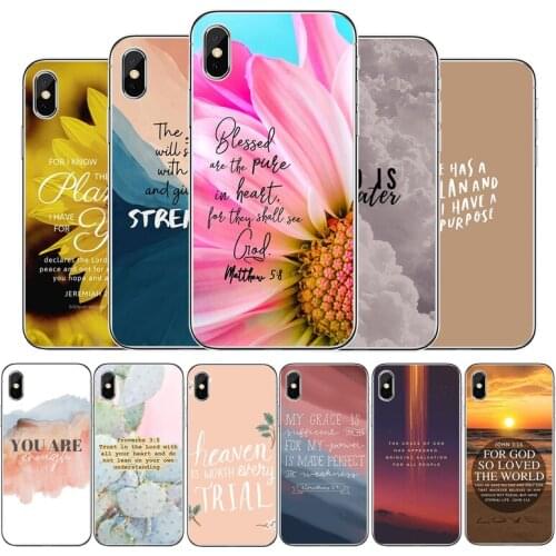 Bible Verse Silicone phone case For iphone 12 11Pro Max 11 XR XS Max X 8 7 6 6S Plus 5 5S SE 2020 Back Cover Shell