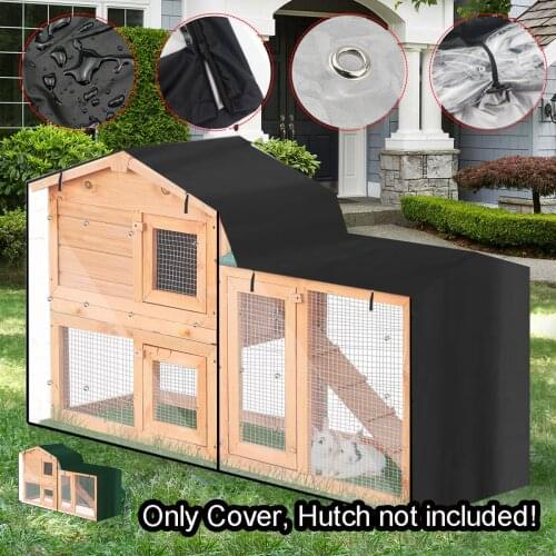 Oxford Cloth Black Rabbit House Rain Cover Spire Triangle Rabbit Cage Bird Cage Guinea Pig Pet Dust Cover Outdoor Patio Supplies