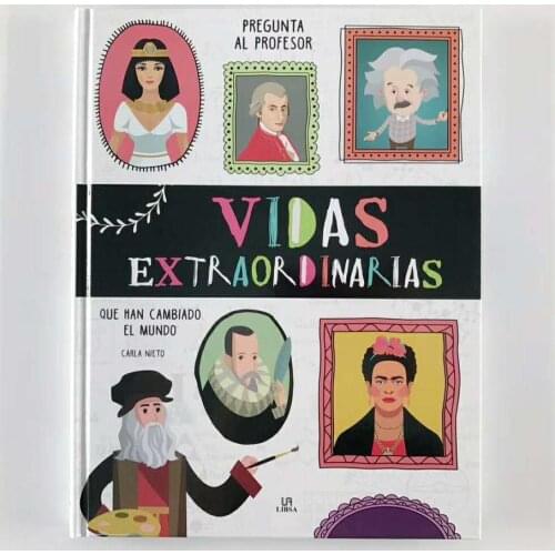 Child Kids Spanish Book Carhild Education Enlightenment World Famous Biography Knowledge Learning Reading Hardcover Book Age 6