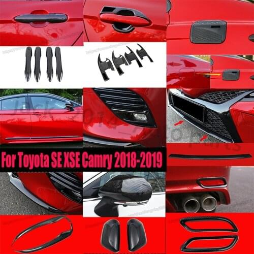 For Toyota SE XSE Camry 2018-2019 Sports car Carbon fiber style Body kit Decorative Cover Trim