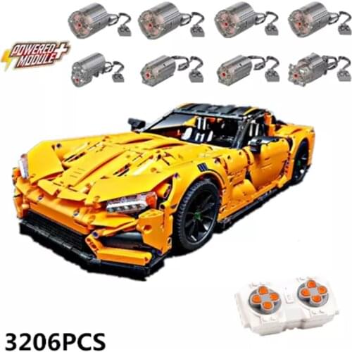 MOC technology building block technology gear engine JMT propa GTD super sports car DIY assembled toy gift model