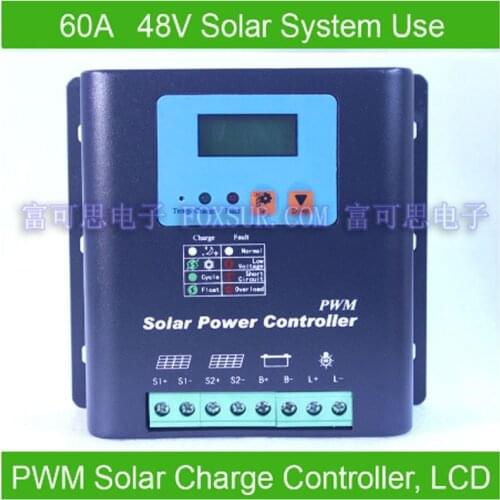 60A 48V PWM Solar Charge Controller with LCD display battery voltage and capacity HiQuality Display Charging for Off Grid PV C