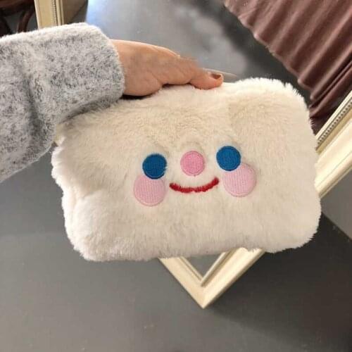 Korea Mini plush ins wallet sweet storage bag Harajuku y2k new chic cartoon cosmetic bag smiley Women bag Ulzzang cute handbag