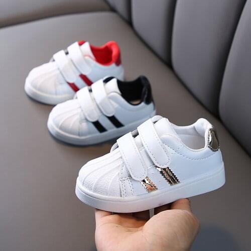 Kids Toddler Baby Sneakers For Girls Boys Casual Fashion Pu Leather White Sports Running Childrens Shoes New Shoe 1 2 4 6 Years