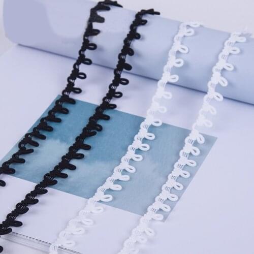 2 Yards Buttonhole Elastic Ribbon Band Tape For Fur Collar Over Coat Garment DIY Sewing Accessories Crafts Supplies