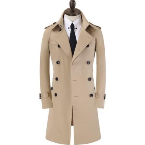 Mens trench coats man beige long coat men clothes double breasted overcoat fashion long sleeve spring autumn new designer S- 9XL