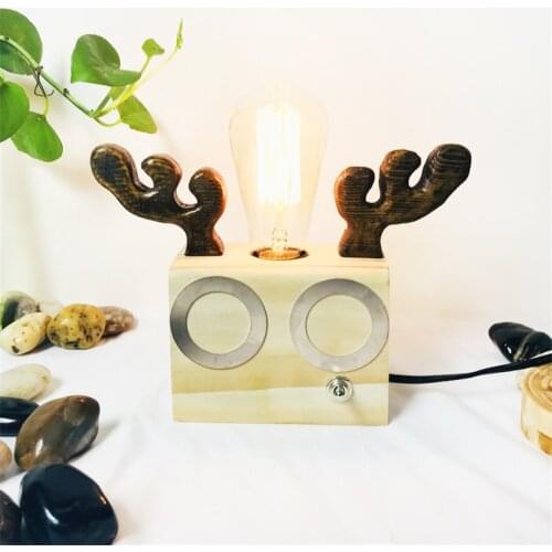 Nordic White Handmade Antler Table Lamps Solid Wood Decor Bedroom Bedside Lighting Childrens Room Study Restaurant Table Light