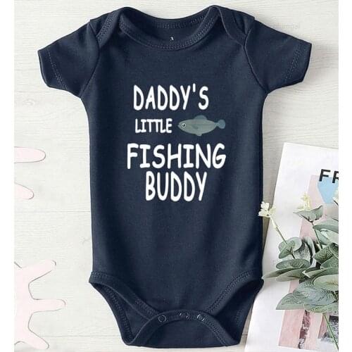 Girl Infant Outfit new born Baby Winter Clothes One Piece Jumpsuit Printing Daddy 's Fishing Buddy Toddler Girls Romper