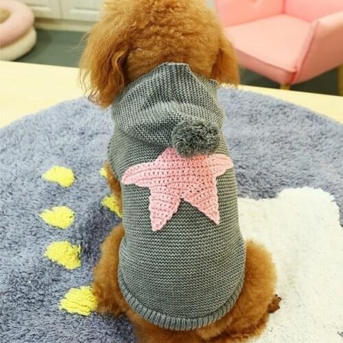Dog Clothes Pullover Cute Dog Sweaters Pink Starfish Sweater For Small Dog Puppy French Bulldog Chihuahua Clothes pull chien 35