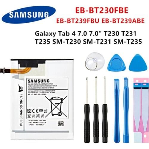 SAMSUNG Orginal Tablet EB-BT230FBE EB-BT239FBU EB-BT239ABE 4000mAh Battery For Samsung Galaxy Tab 4 7.0" SM-T230/T231/T235+Tools