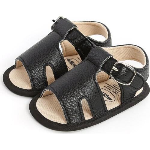2021 Breathable Baby Girls Boys Sandals Summer Infant Simple Style Solid Soft Rubber Sole Shoes Toddlers Non-slip Prewalker