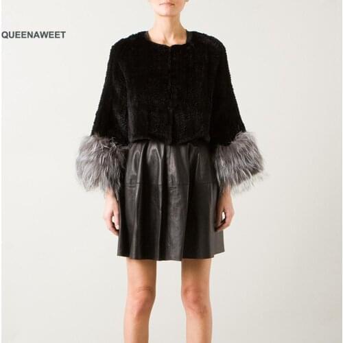 2019 Hot Sale High Quality Real Fur Coat Fashion Genuine Rabbit Fur Overcoats Elegant Women Winter