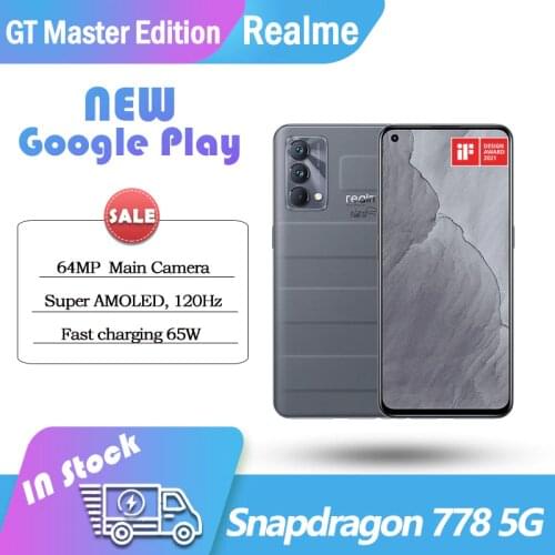 Original Realme GT Master Edition 5G SmartPhone Snapdragon778 65W Flash Charger OTA NFC Google Play AMOLED 120HZ 64MP Camera