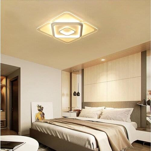 Led ceiling lamps square Nordic bedroom living room home warm ultra-thin Indoor Lighting RC Dimmable Pendant light