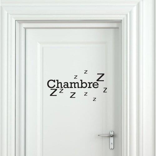 Creative French Porte Chambre Zzz Zzz Bedroom Door Sticker Bedroom Sleep Decal Vinyl Home Decor Art Murals