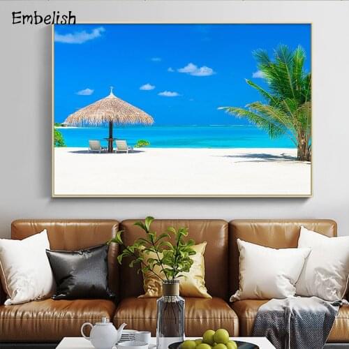 Embelish 1 Pieces Hot Selling Beach Sea Landscape HD Print On Canvas Paintings Modern Home Decor Large Wall Posters Pictures