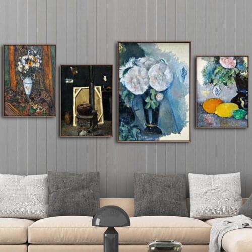 Home Decoration Print Canvas Art Wall Pictures for Living Room Poster Canvas Printings Paintings French Paul Cezanne Still life
