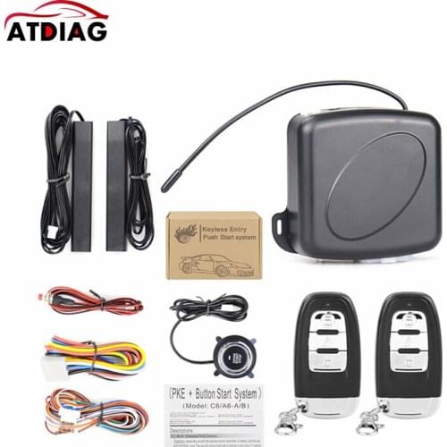 Universal Car Alarm C6 Version Auto Keyless Entry System Button Start Stop Car Anti-theft System Universal Car Alarm