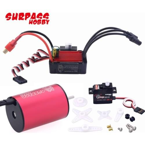 Surpass Hobby Waterproof 2430 5800/6300/8200KV Brushless Motor 25A ESC S0017P 17g Servo For 1:16 1:18 2S RC Racing Car Buggy Toy
