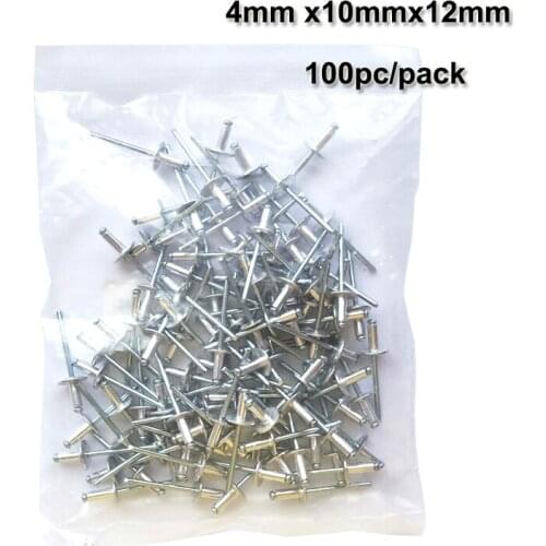 100pc/pack Large Flange Pop Rivets Aluminum Dome Head Blind M4mmx10mmx12mm
