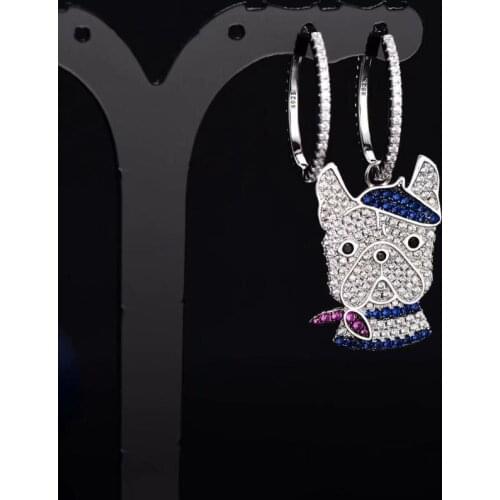 925 Sterling Silver Asymmetric retro Indian Chief Feather Earrings fashion Zirconia Stones earrings for Women gift