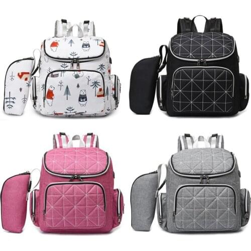 2pcs Fashion Mummy Maternity Diaper Bag Large Capacity Nappy Bag Travel Backpack Nursing Bags for Baby Care Womens Stroller Bag
