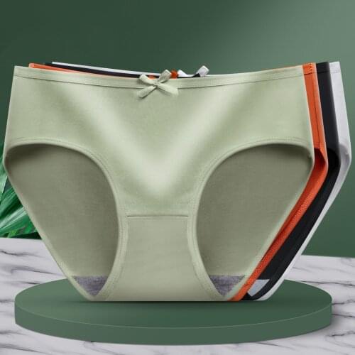 3Pcs New Fashion Women Cotton Panties Ladies Solid Colors Underwear Breathable Lingerie Sexy Bow-knot Comfort Female Briefs
