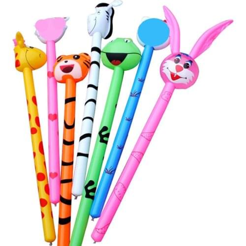 5Pcs Not Repeat 120cm Cartoon Inflatabel Animal Long Inflatable Hammer No Wounding Weapon Stick Baby Children Toys Random