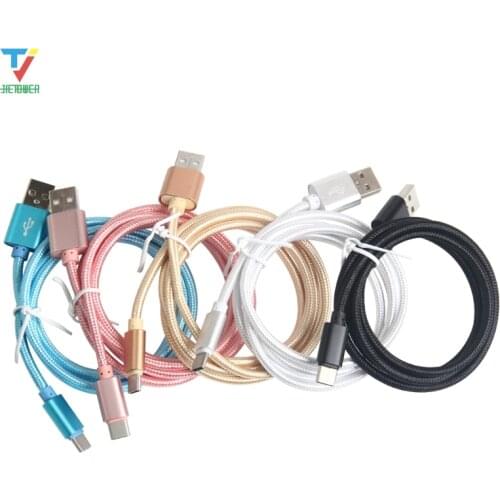 500pcs/lot High quality Nylon USB Type C Data Sync Charger Cable for huawei xiaomi HTC iphone 1M/2M/3M wholesale cheap