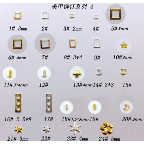 500pcs/pack Japan Hollow Square Stud Rivet 3D Nail Art Decorations Metal Nail Accessories Alloy Nail Parts DIY Nail Supplies