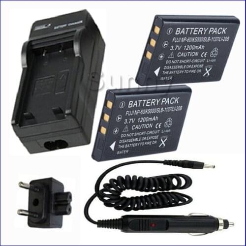 Battery (2-pack) + Charger for HP Photosmart R07, R507, R607, R607xi, R707, R707v, R707xi, R717, R725, R727 Digital Camera