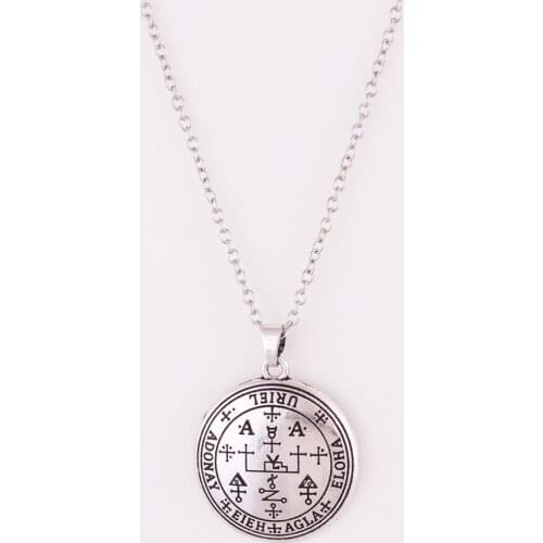 Religions Style Link Chain Viking Style Solomon Necklace Ancient Rune Sigils Archangel URIEL Amulet Talisman Dropshipping