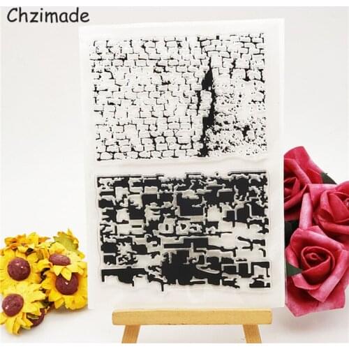 Chzimade Wall Bricks Design Transparent Clear Stamps Silicone Seals 2021 New Scrapbooking Stamps For DIY Photo Album Card Making