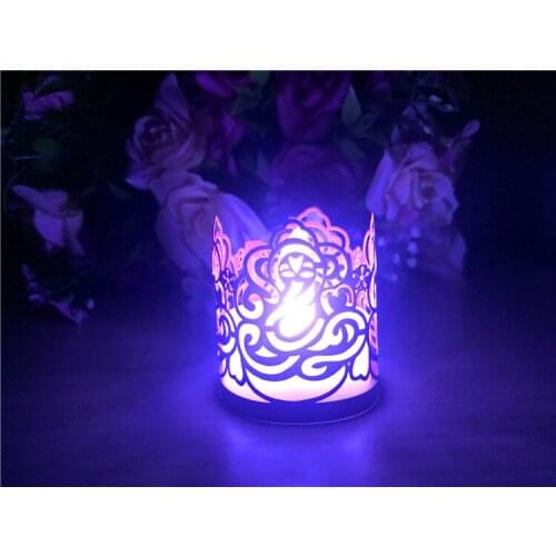 Flower and Leaf Shaped Laser Cut Paper Candle Holder for LED Candle