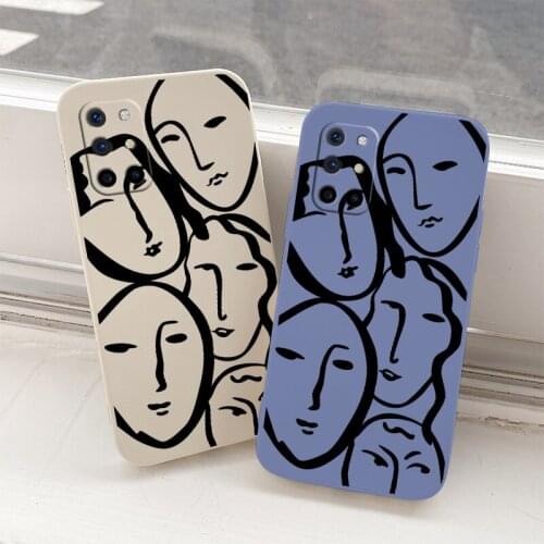 Sketch Avatar Ultra Thin Camera Lens Protection Liquid Silicone Case For Oneplus 8t 9 9pro 9r pro Shockproof Soft Phone Cover