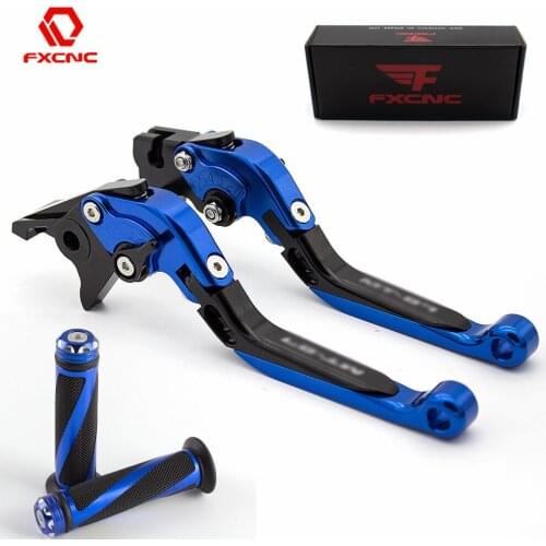 Logo YZF R6 For Yamaha YZF R6 2017-2018 CNC Folding Extendable Motorcycle Brake Clutch Lever + Handle Grips