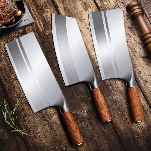 CHUN High Quality Kitchen Knife Sets 4Cr13mov Stainless Steel Chinese Cooking Chef Slicing Chopping Knife Cleaver Knives Set