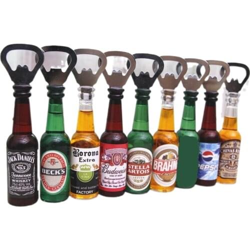 Creative Simulation Beer Bottle Opener Multifunctional Magnetic Refrigerator Magnet Bottle Bar Decoration Kitchen Gadgets