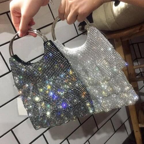 2021 summer new diamond-studded womens hand holding shiny diamond dinner dress bag wild shoulder messenger portable small bag