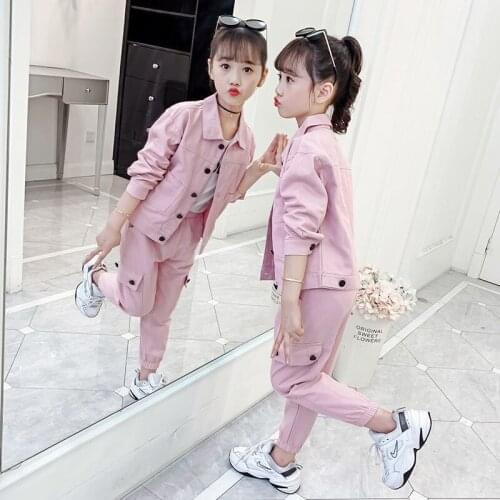 2021 Spring Summer New Baby Girls Clothes Children Casual Jacket Pants 2Pcs/sets Toddler Fashion Costume Kids Tracksuits W67