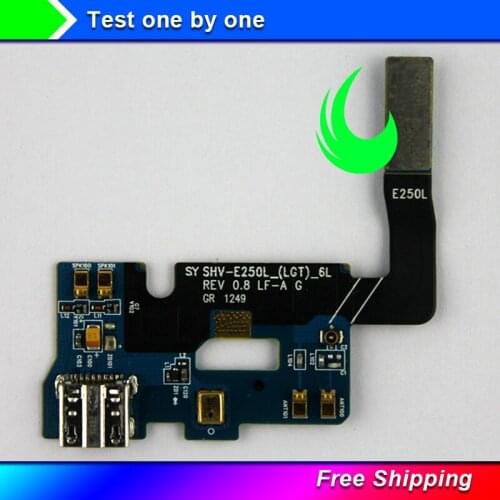 Original For Samsung Galaxy Note 2 II E250L E250S USB Charging Port Dock Connector Flex Cable Ribbon w Track