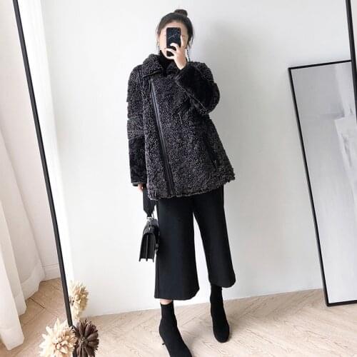 Genuine Wool Winter Coats Women 2020 Real Female Sheepskin Coat Vintage Fur Jacket Warm Womens Clothing Femmes Manteaux Zjt1543