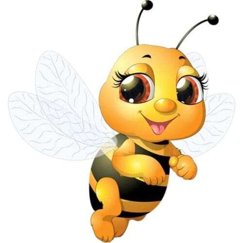 A Bee Flying In The Air PVC Car Sticker Decal Modelling,14cm*13cm