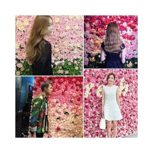 Exellent Quality hand-made Artificial Silk Rose Flower Wall background wall decor wedding backdrop Party Decoration