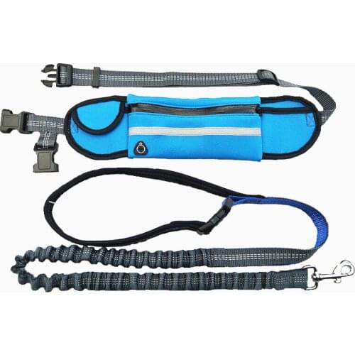 Reflective Hands Free Dog Leash Retractable Bungee Dog Running Waist Leash for Medium to Large Dogs Adjustable Waist Belt