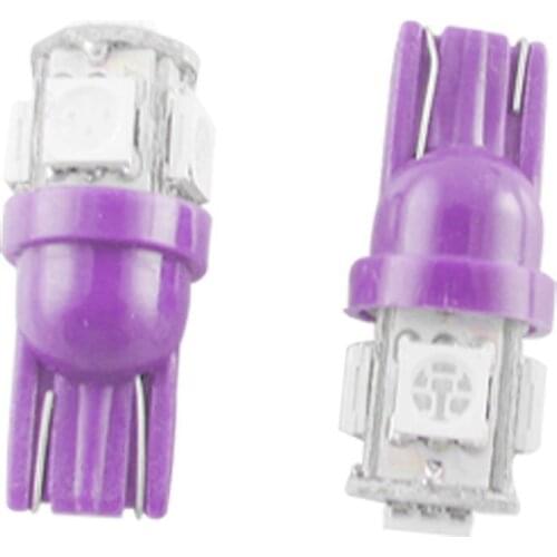 TOYL Car DC 12V Purple Light T10 5050 SMD 5 LEDs Side Parking Lamps Pair