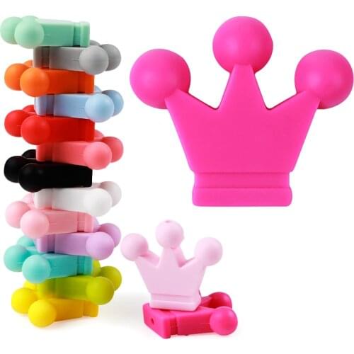 10pcs Silicone Crown Beads Baby Teethers Silicone Chew Necklace Pacifier Beads BPA FREE Size 30MM Beads