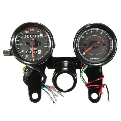 Universal Black LED Light Odometer + Tachometer Speedometer Gauge Motorcycle 12V For BMW Honda Yamaha Kawasaki Suzuki ktN